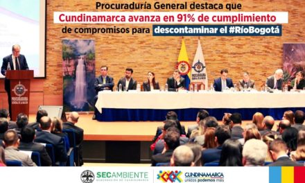 La Procuraduría General de la Nación, destaca que Cundinamarca avanza en 91% de cumplimiento de comrpomisos para descontaminar el Río Bogotá.